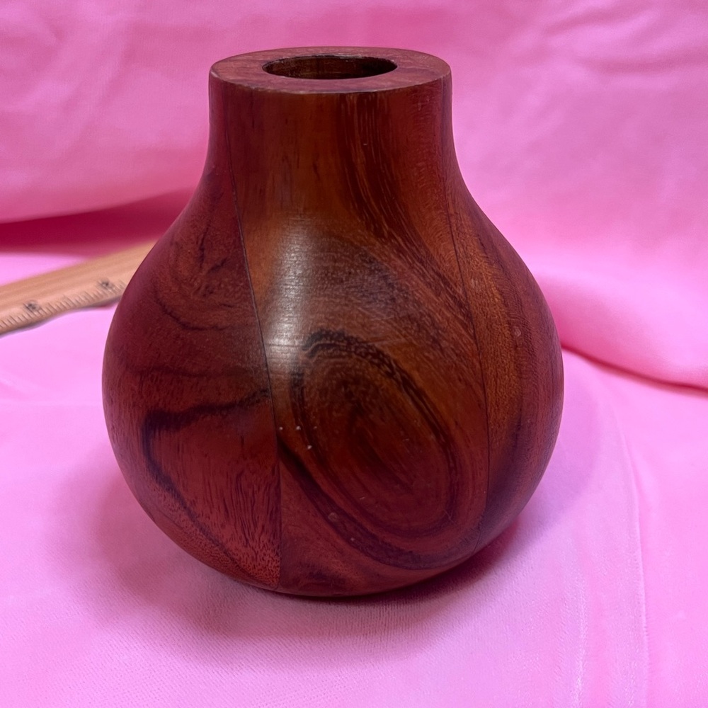 Brown Wooden Bud Vase Hearth and Hand with Magnolia